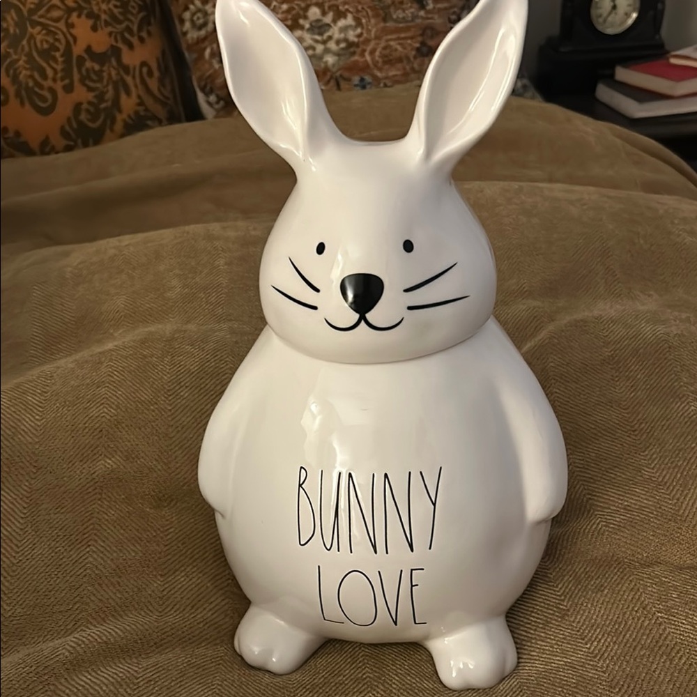 Rae Dunn White Ceramic 'Bunny Love' Cookie Jar